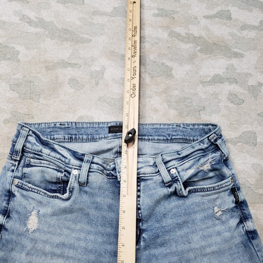 Silver Jeans Womens 32x31 Blue Elyse Straight Denim Light Wash Stretch - Picture 5 of 10